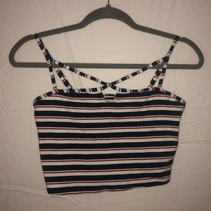 Striped Strappy Crop Top